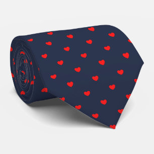 Skaymarts Marine Blue Red Heart Cravate de design