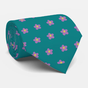 Skaymarts Vert Couleur Rose Floral Design Cravate