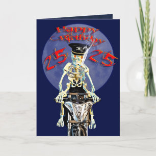 Skeleton biker 25e anniversaire carte