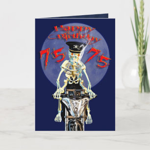Skeleton biker 75 carte d'anniversaire