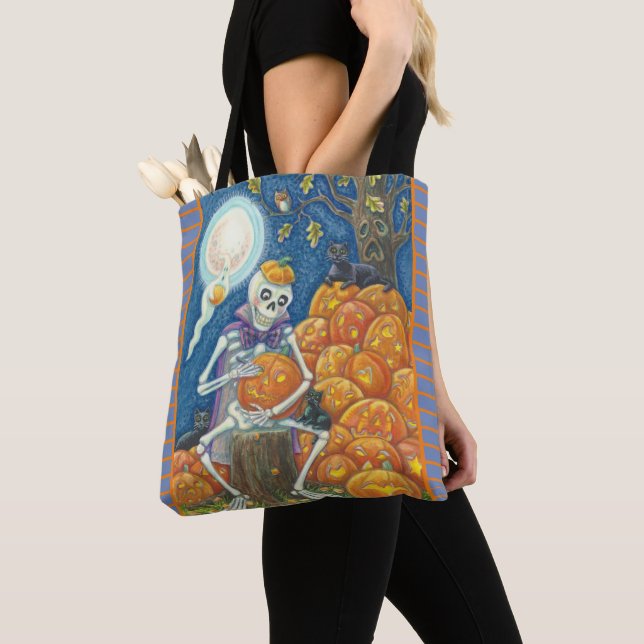 SKELETON, CHATS NOIRS, SAC FOURRE-TOUT À ÉPAULE DE (De près)