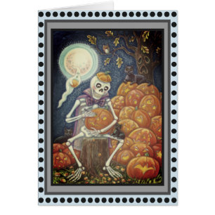 SKELETON, CHATS NOIRS TRANSPORTANT LA CARTE CITROU