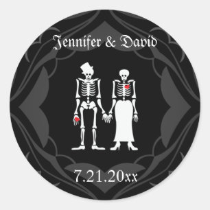 Skeleton Couple Enregistrer la date Sticker Étique