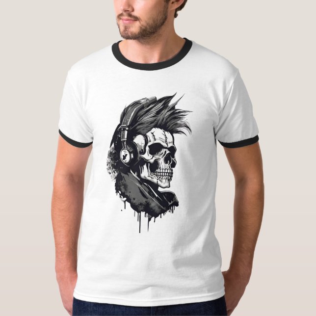 Skeleton et skull. squelette et t-shirt (Devant)