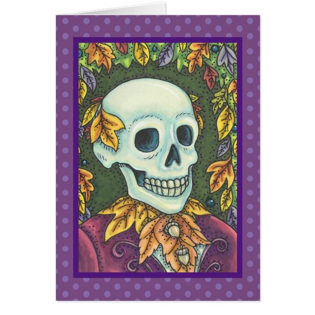 SKELETON GOTH GENTLEMAN SKULE GREETING CARD Blank (Devant)
