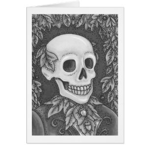 SKELETON GOTH GENTLEMAN SKULE GREETING CARD Blank