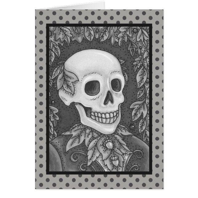 SKELETON GOTH GENTLEMAN SKULE GREETING CARD Blank (Devant)