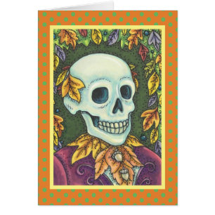 SKELETON GOTH GENTLEMAN SKULE GREETING CARD Blank