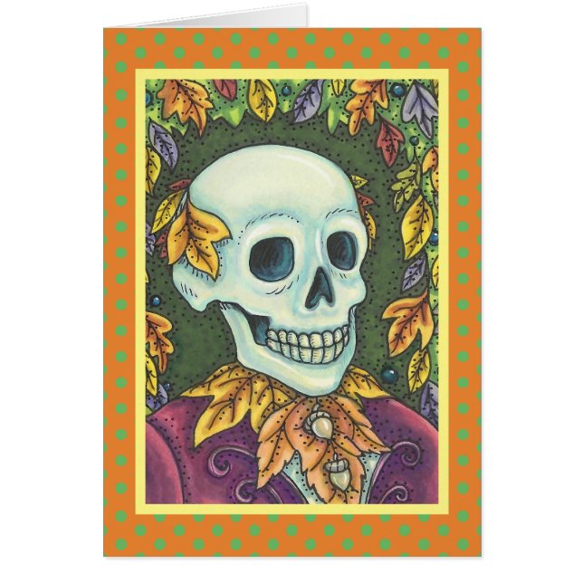 SKELETON GOTH GENTLEMAN SKULE GREETING CARD Blank (Devant)