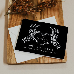 Skeleton Heart Mains Mariage Carte de remerciement