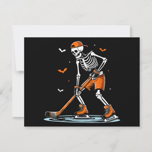 Skeleton Hockey sur glace Halloween garçons Drôle  (Devant)