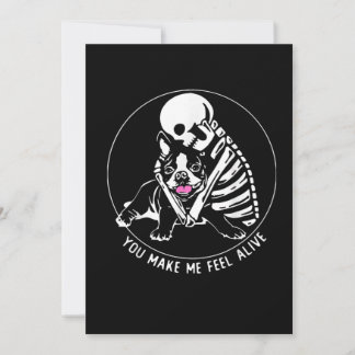 SKELETON HUG BOSTON TERRIER VOUS ME FAITES SENTIR
