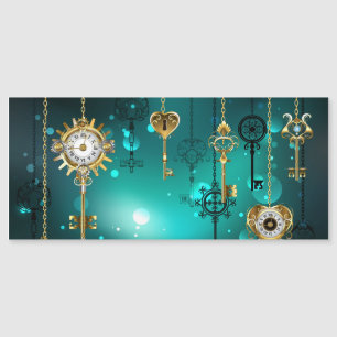 Skeleton Keys on Green Background