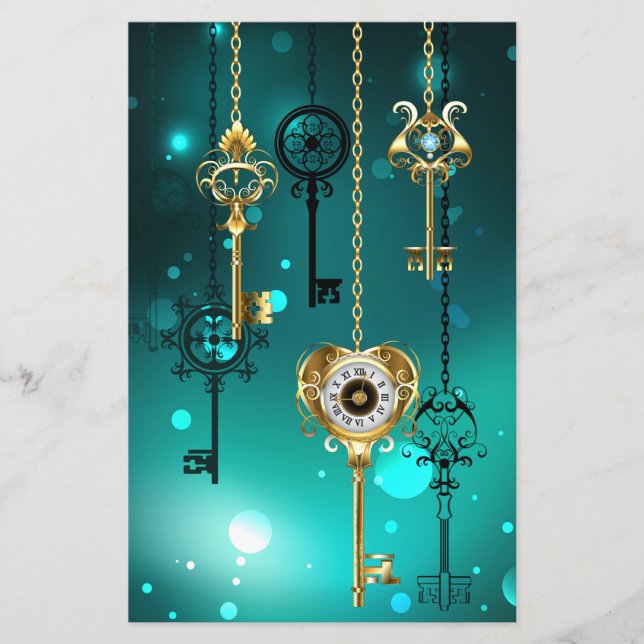Skeleton Keys on Green Background (Devant)