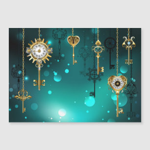 Skeleton Keys on Green Background