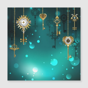 Skeleton Keys on Green Background