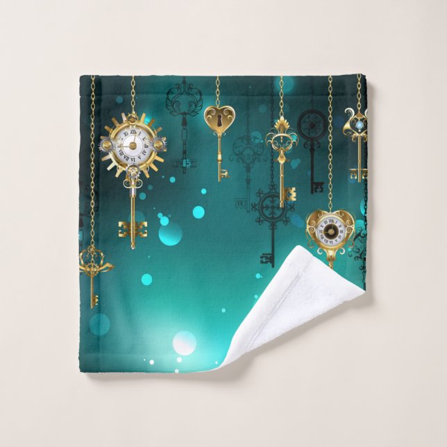 Skeleton Keys on Green Background (Gant de toilette)