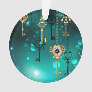 Skeleton Keys on Green Background