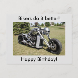 Cartes Postales Joyeux Anniversaire Moto Originales Zazzle Fr