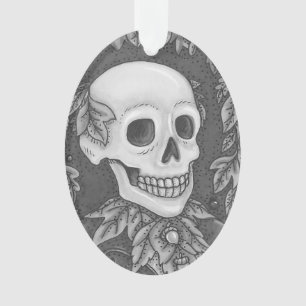 SKELETON PORTRAIT GOTHIQUE SKULT ORNAMENT Oval