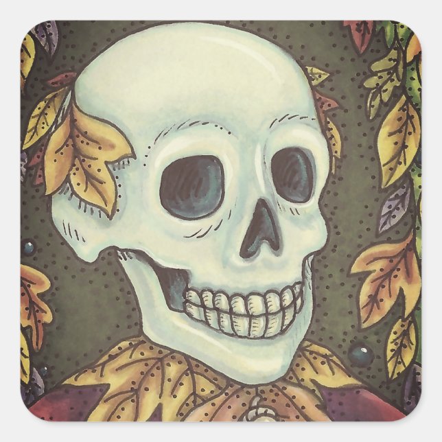 SKELETON PORTRAIT, SKULL HALLOWEEN STICKERS SHEET (Devant)
