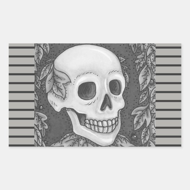 SKELETON PORTRAIT, SKULL HALLOWEEN STICKERS SHEET (Devant)