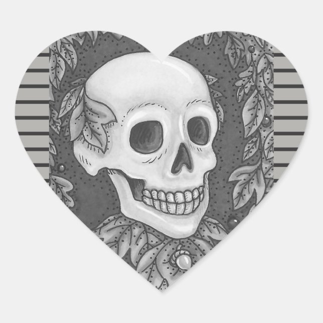 SKELETON PORTRAIT, SKULL HALLOWEEN STICKERS SHEET (Devant)