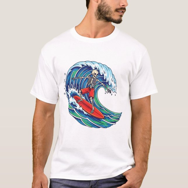 Skeleton Skating T-Shirt – Funny Skateboarding Ske (Devant)