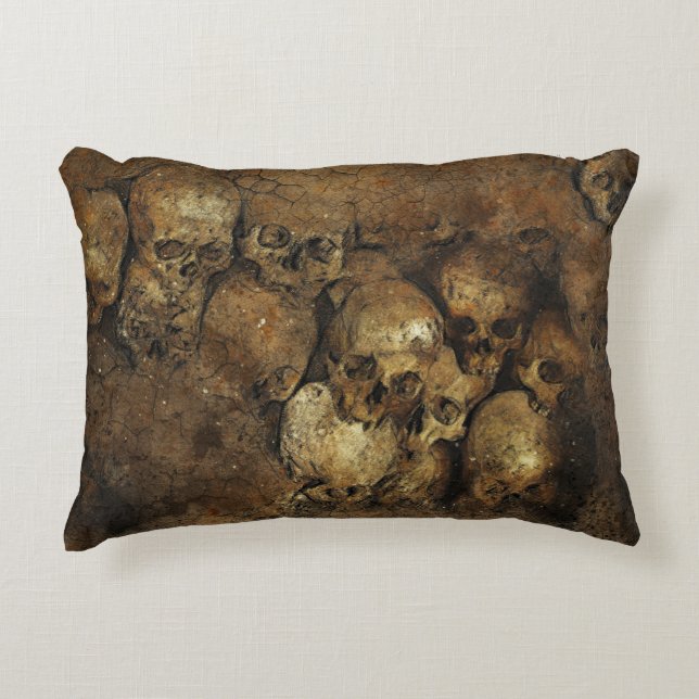 Skeleton Skuls Coussin d'horreur (Devant)