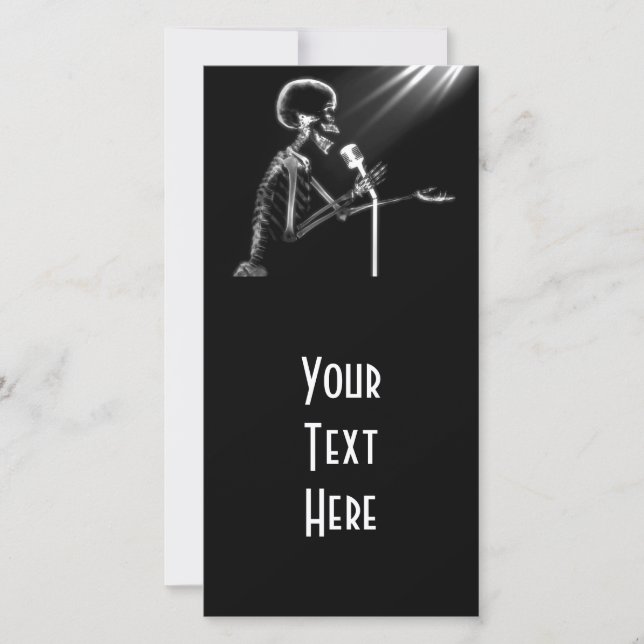 SKELETON X-RAY CHANTANT SUR RETRO MIC - B&W (Devant)