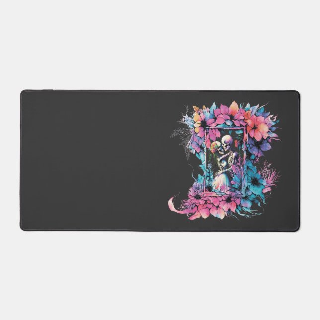 Skeletons amoureux. Un bouquet de fleurs. (Recto)