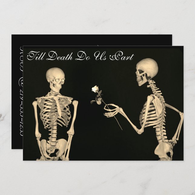 Skeletons dans Love Faire-part de mariage (Devant / Derrière)
