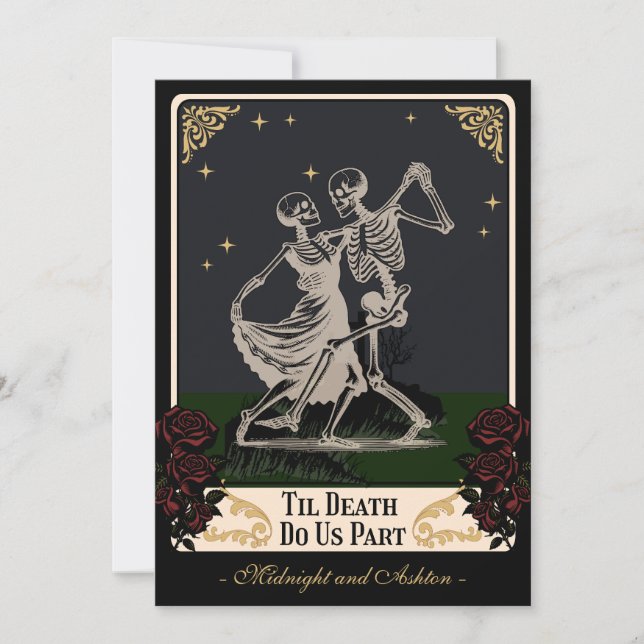 Skeletons de carte Tarot jusqu'à la Faire-part de  (Devant)