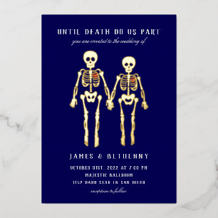 Skeletons romantiques Foil Invitation