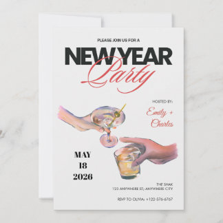 Sketched New Years Eve Party Invitation