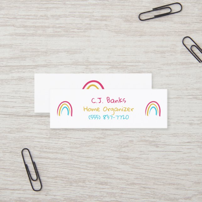 Sketchy Rainbows Mini Carte de visite (Devant/Arrière en situation)