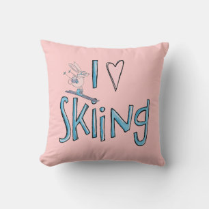 Ski amour mignon lapin coussin décoratif