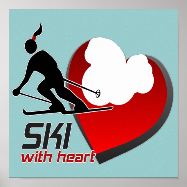 SKI AVEC POSTER CARDIAQUE (Devant)