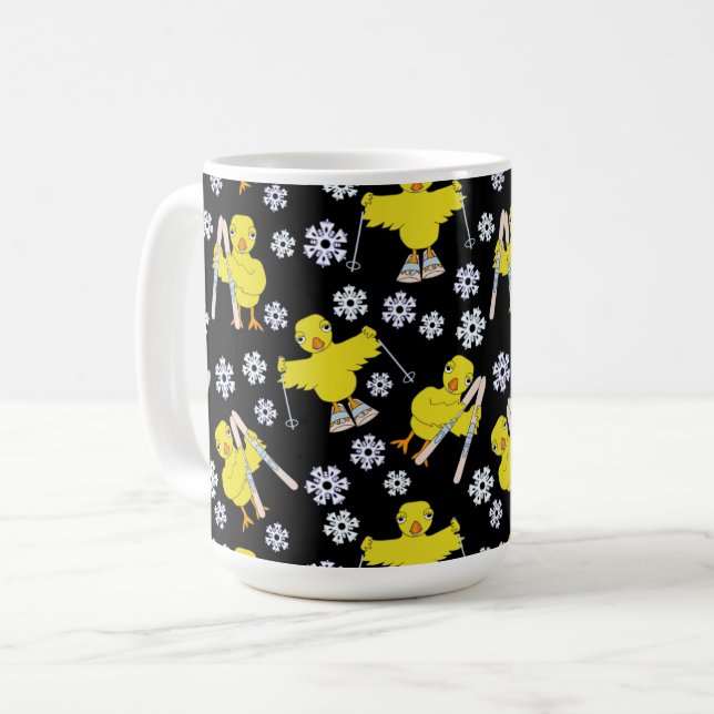 Ski Chick Motif Café Mug (Devant gauche)