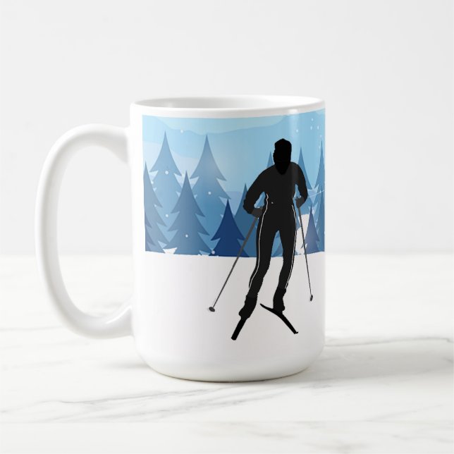 Ski de fond Design Café Mug (Gauche)