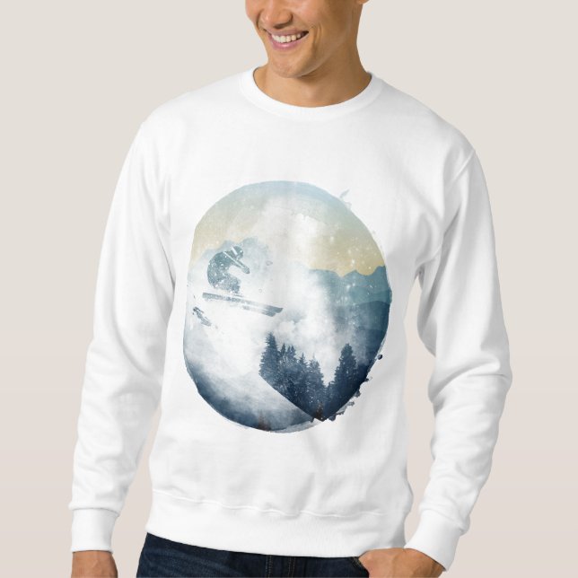 Ski de montagne d'hiver, Sweatshirt masculin (Devant)