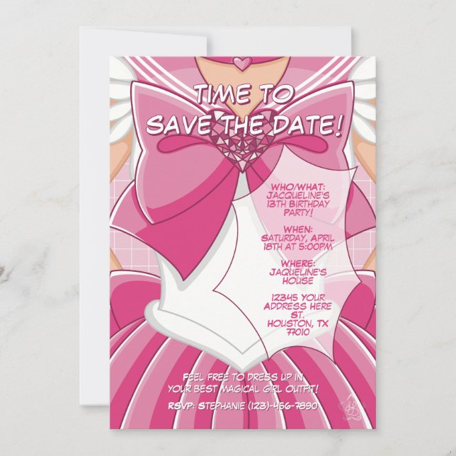 [SKI] Invitation d'anniversaire de fille magique r (Devant)