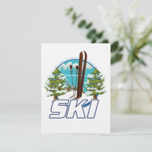 Ski, logo d'affiche de ski.