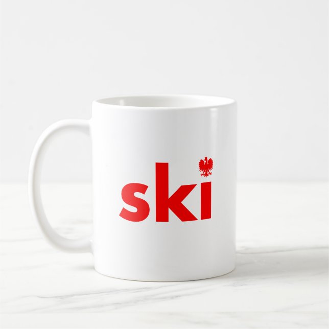 SKI Polonais Nom de famille Mug (Gauche)