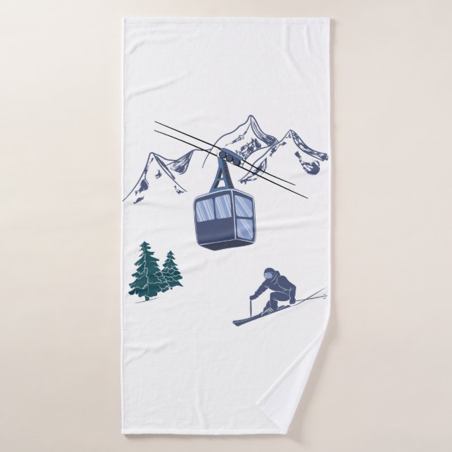 Ski Scene Sports d'hiver (Serviette de bain)