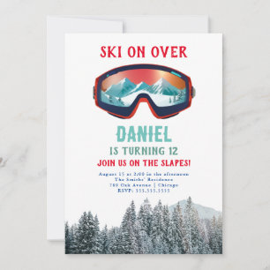 Ski Snowboard Invitation Anniversaire