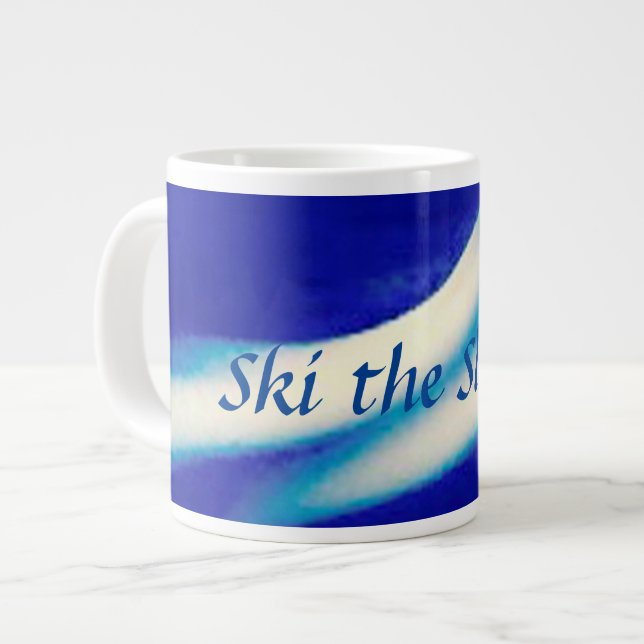 Ski sur les pistes Bone China Mug (Devant gauche)