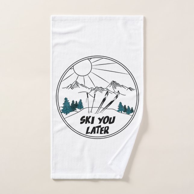 Ski Vous Plus Tard Funny Ski Pun (Serviette à main)