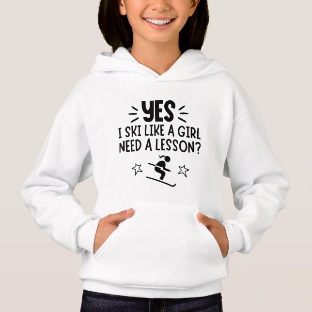 Ski Yes, je ski like a girl. Need a lesson ? (Devant)