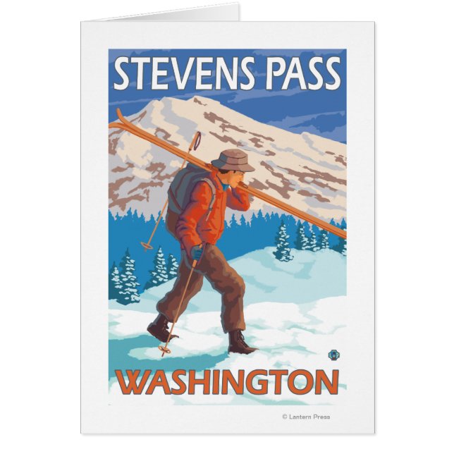Skier transportant ski de neige - Stevens Pass, WA (Devant)